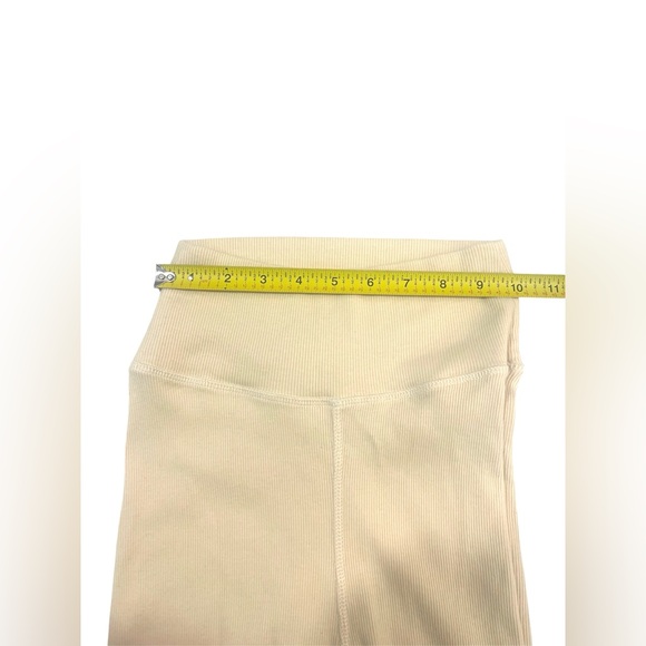 Sezane Ivory Ribbed Conor Legging size SMALL organic cotton lounge wear - Picture 8 of 13
